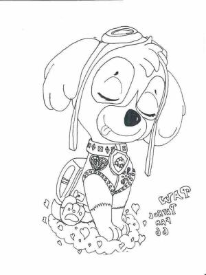 Skye Paw Patrol boyama sayfası,  coloring page, Tatlı Skye Paw Patrol, 