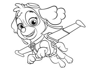 Skye Paw Patrol boyama sayfası,  coloring page, Uçan Skye Paw Patrol, 