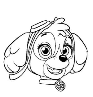 Skye Paw Patrol boyama sayfası,  coloring page, Gülümseyen Skye Paw Patrol, 