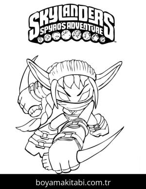 Skylanders boyama sayfası – basit çizim, kolay boyama