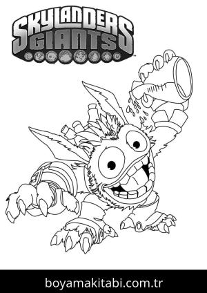 Skylanders boyama sayfası – sevimli karakter, sanatsal çalışma