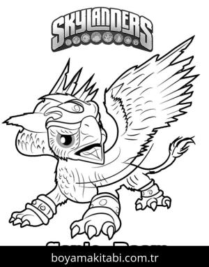 Skylanders boyama sayfası – çizgi film temalı, basit çizim