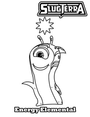 Slugterra boyama sayfası,  coloring page, Enerjik Sümüklü Böcek Energy Elemental, 