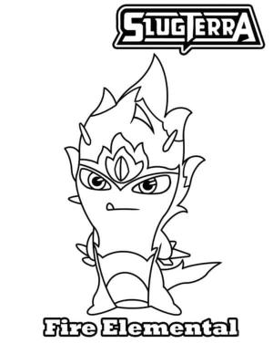 Slugterra boyama sayfası,  coloring page, Fire Elemental Slug, 