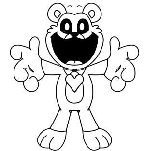 Smiling Critters boyama sayfası,  coloring page, Smiling Critters’tan Bobby BearHug’ı çizin, 