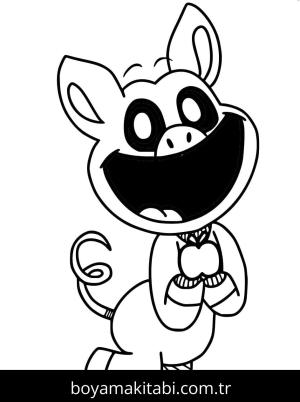 Smiling Critters boyama sayfası – basit çizim, kolay boyama