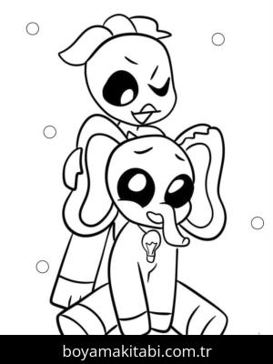 Smiling Critters boyama sayfası – boyama çalışması, yaratıcılığı geliştirir