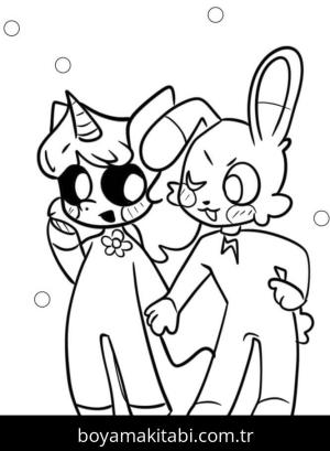 Smiling Critters boyama sayfası – çocuklar için, çizgi film temalı