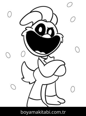 Smiling Critters boyama sayfası – çizgi film temalı, basit çizim