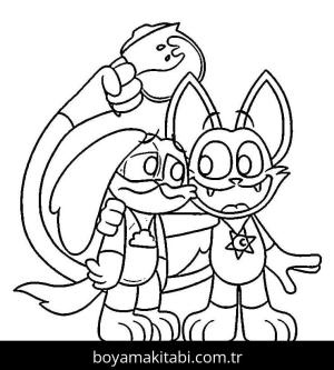 Smiling Critters boyama sayfası – eğlenceli etkinlik, el becerilerini geliştirir