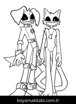 Smiling Critters boyama sayfası – evde etkinlik, ücretsiz yazdır