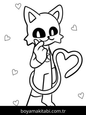 Smiling Critters boyama sayfası – çizgi film temalı, basit çizim