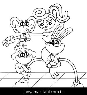 Smiling Critters boyama sayfası – eğitici aktivite, yaratıcılık