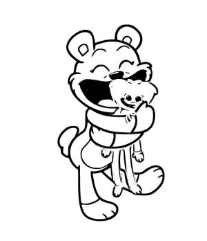 Smiling Critters boyama sayfası,  coloring page, Bobby Bear’ı çizinHug Gülümseyen Yaratıklar, 