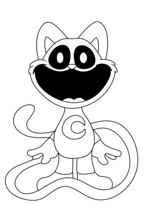 Smiling Critters boyama sayfası,  coloring page, CatNap’ı Smiling Critters’da çizin, 