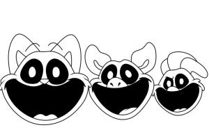 Smiling Critters boyama sayfası,  coloring page, Gülümseyen Yaratıklar Karakter Çizimleri, 