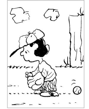 Snoopy boyama sayfası,  coloring page, Beyzbol oyunu, 