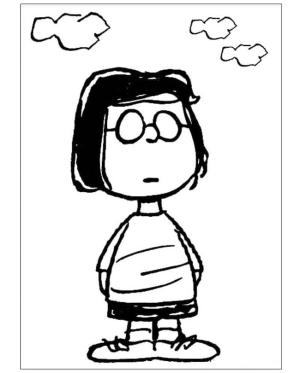 Snoopy boyama sayfası,  coloring page, Marcy’yi çizmek, 