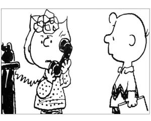 Snoopy boyama sayfası,  coloring page, Sally Telefonda Konuşuyor, 