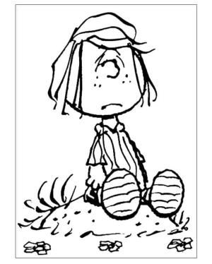 Snoopy boyama sayfası,  coloring page, Hüzünlü Peppermint Patty, 