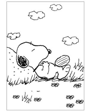 Snoopy boyama sayfası,  coloring page, Uyuyan Snoopy, 