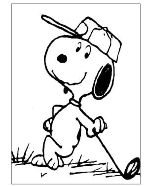 Snoopy boyama sayfası,  coloring page, Snoopy Golf Oynayacak, 