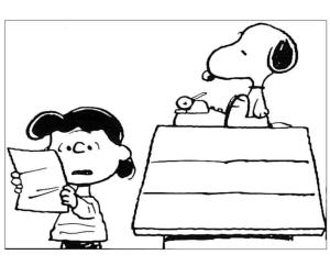 Snoopy boyama sayfası,  coloring page, Lucy Van Pelt ve Snoopy, 