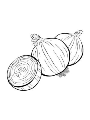 Soğan boyama sayfası,  coloring page, İki Soğan ve Yarım Soğan, 