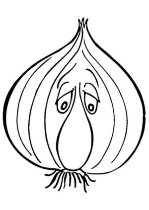 Soğan boyama sayfası,  coloring page, Üzgün Soğan, 