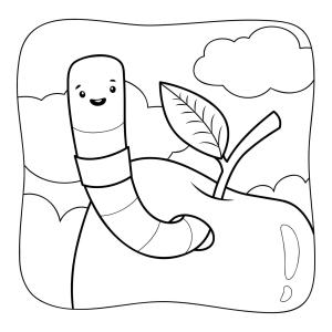 Solucan boyama sayfası,  coloring page, , 