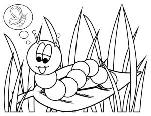 Solucan boyama sayfası,  coloring page, Solucan Düşüncesi, 