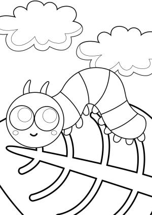 Solucan boyama sayfası,  coloring page, , 