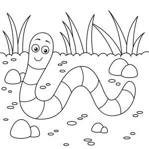 Solucan boyama sayfası,  coloring page, , 