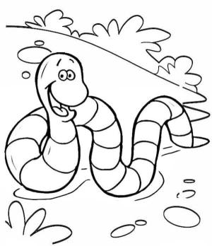 Solucan boyama sayfası,  coloring page, Basit Solucan, 