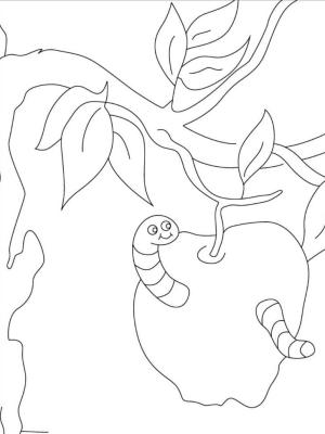 Solucan boyama sayfası,  coloring page, , 