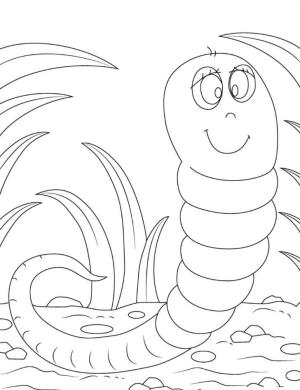 Solucan boyama sayfası,  coloring page, , 