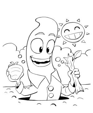 Solucan boyama sayfası,  coloring page, Wally Solucanı, 