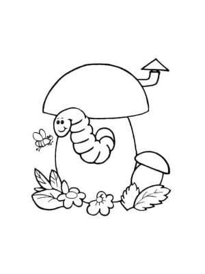 Solucan boyama sayfası,  coloring page, Mantardaki Solucan, 