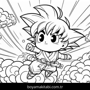 Son Goku boyama sayfası – sanatsal çalışma, çocuklar için