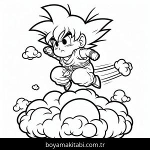 Son Goku boyama sayfası – renkli çizimler, okul öncesi