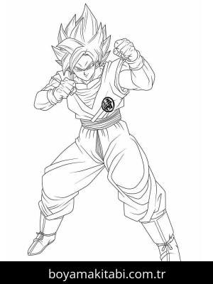 Son Goku boyama sayfası – renkli çizimler, okul öncesi