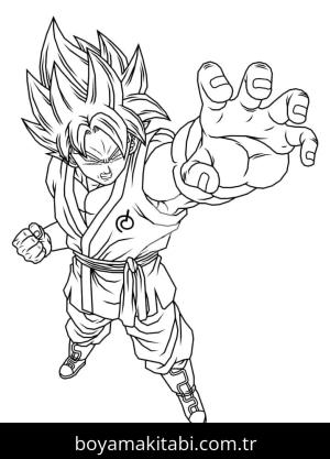 Son Goku boyama sayfası – çocuk aktivitesi, PDF indir
