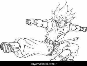 Son Goku boyama sayfası – yaratıcılığı geliştirir, keyifli zaman
