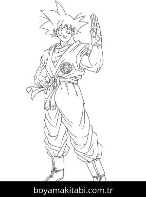 Son Goku boyama sayfası – kolay boyama, eğitici aktivite