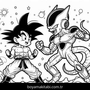 Son Goku boyama sayfası – çocuklar için, çizgi film temalı