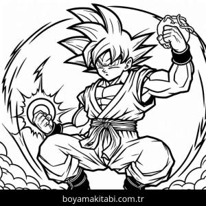 Son Goku boyama sayfası – eğitici aktivite, yaratıcılık