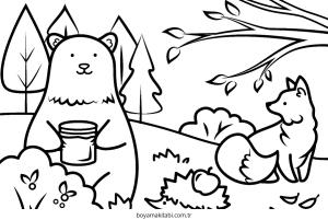 Sonbahar boyama sayfası – boyama çalışması, yaratıcılığı geliştirir