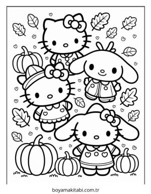 Sonbahar boyama sayfası – sanatsal çalışma, çocuklar için