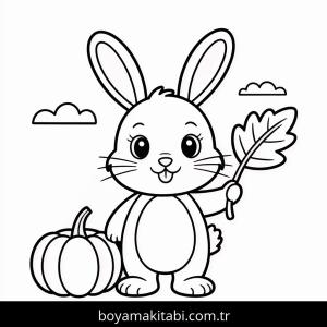 Sonbahar boyama sayfası – sevimli karakter, sanatsal çalışma