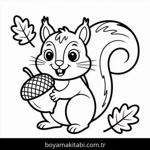 Sonbahar boyama sayfası – çocuk aktivitesi, PDF indir